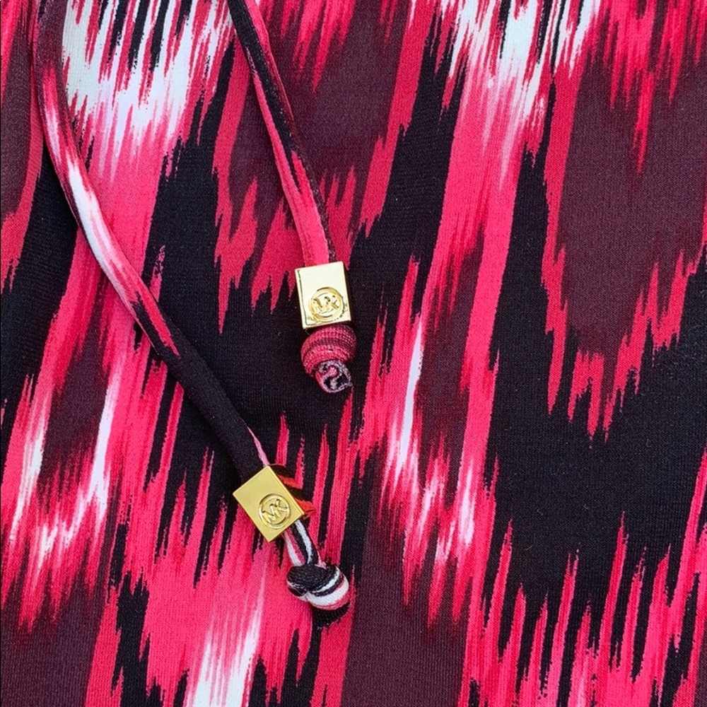 Micheal Kors Pink Patterned Tie Sleeve Top - Picture 3 of 8